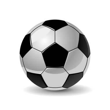 Gerçekçi futbol topu EPS 10 vektöründe beyaz arkaplanda izole edildi