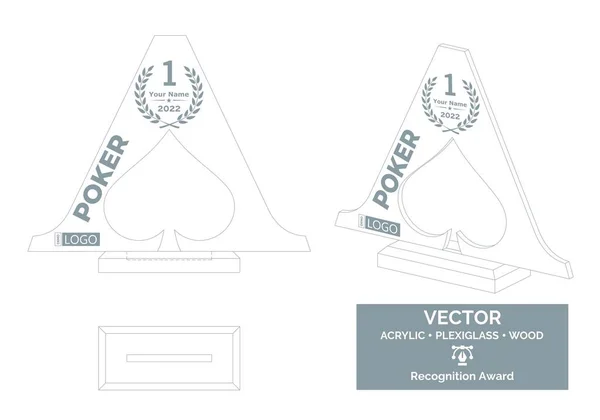 Casino Trophy Vector Template Poker Tournament Trophy Template Casino Championship — Stock Vector