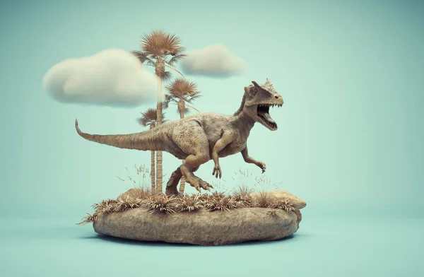异种龙的概念呈现场景 这种恐龙生活在侏罗纪 这是一个3D渲染说明 — 图库照片