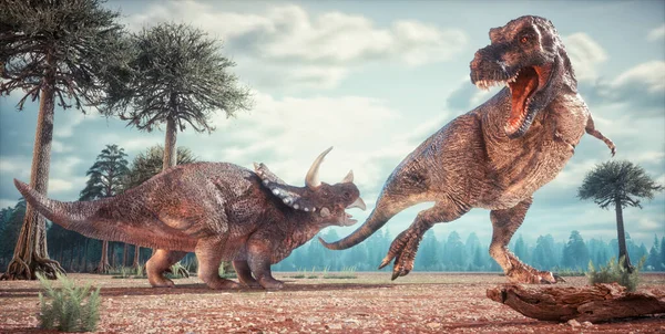 Dinosaurios Naturaleza Esta Una Ilustración Renderizado — Foto de Stock