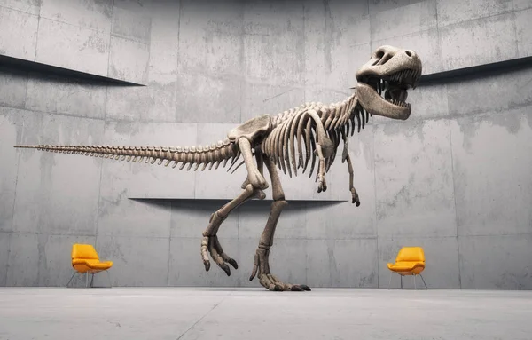 霸王龙骨架这是一个3D渲染说明 — 图库照片