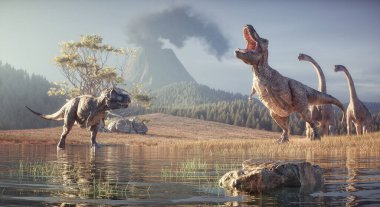 3D render dinozor. Bu bir 3d render örnektir.