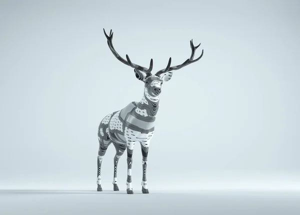 Cerf Avec Une Texture Peau Abstraite Unique Être Concept Différent — Photo