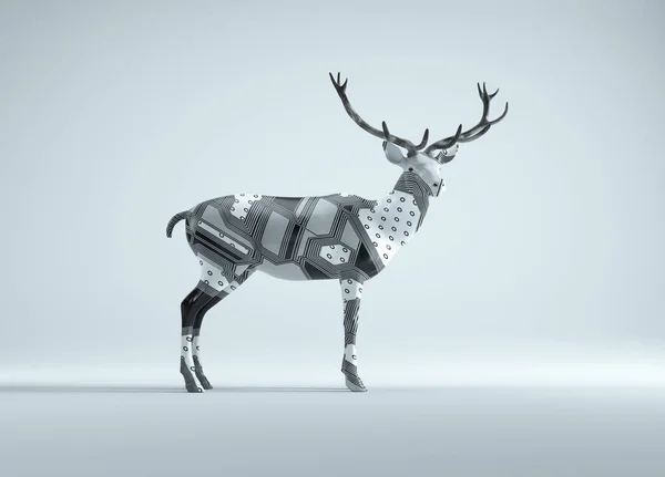 Cerf Avec Une Texture Peau Abstraite Unique Être Concept Différent — Photo