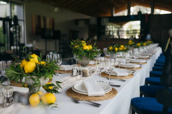 Decorated Wedding Banquet Hall Classic Style Restaurant Interior Banquet Wedding — Stock fotografie