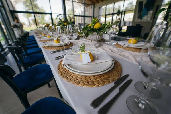 Decorated Wedding Banquet Hall Classic Style Restaurant Interior Banquet Wedding — 스톡 사진