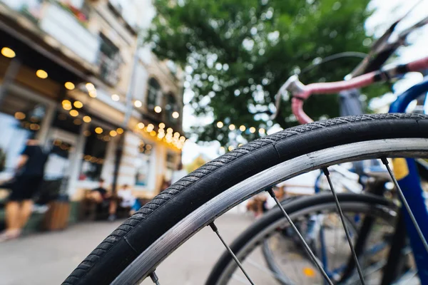 Rodas Bicicleta Rua — Fotografia de Stock