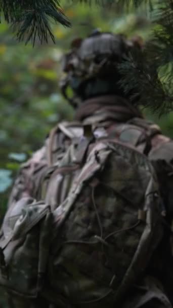 Vojenský Výcvik Náročných Zalesněných Podmínkách Vysoce Kvalitní Záběry — Stock video