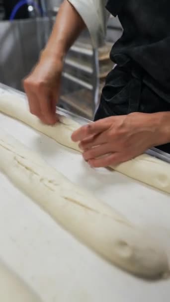 Création Pâte Baguette Boulangerie Artisanale Des Images Fullhd Haute Qualité — Video