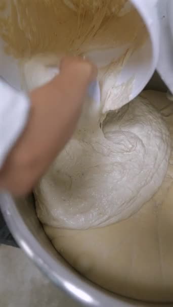 Kneading Dough Bread Baking High Quality Footage — Stock Video