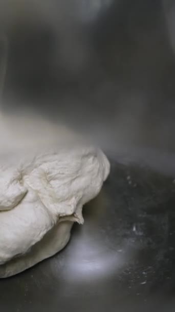 Dough Mixing Process Close High Quality Footage — Stock Video