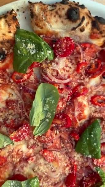 Pizza Apetitosa Deliciosa Plato Imágenes Alta Calidad — Vídeos de Stock