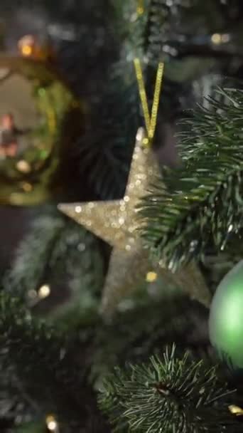 Atual Adornos Festivos Árvore Yuletide Imagens Alta Qualidade — Vídeo de Stock