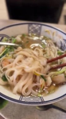 Lezzetli ve kokulu ramen çorbası. Yüksek kalite 4k görüntü