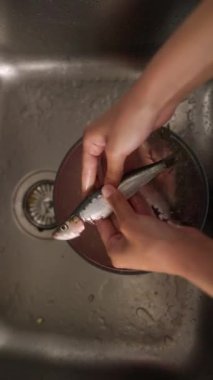 Kapsamlı ve detaylı bir adım görsel rehber. Etkin bir şekilde temizlik ve taze balığı pişirmeye hazırlamak için.