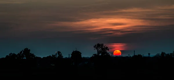 stock image Forest Silhouette Sunset Orange Dusk Design Template Wallpaper Background