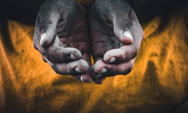 Hand Bedelaar Zwart Wit Beeld Het Concept Van Armen Daklozen — Stockfoto