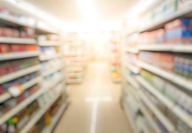 Bulanık, süpermarket, raf, turuncu ışık, dükkan, alışveriş merkezi.