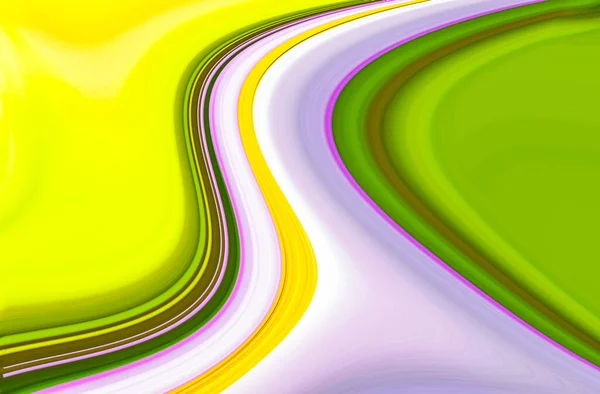 Abstract Golf Lijn Krullen Veelkleurig Geel Paars Groen Modern Achtergrond — Stockfoto