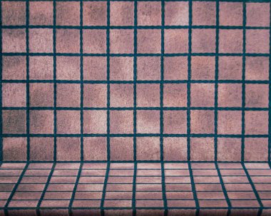 kırmızı tuğla raf ürün gösterimi için boş