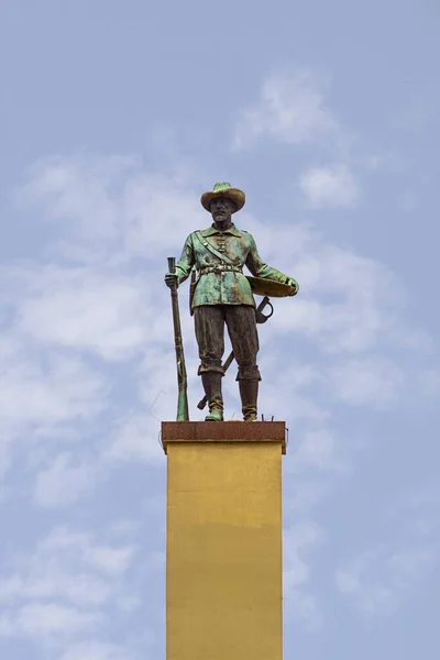 Foto Der Statue Die Mitten Praa Bandeirante Goiania Steht Bandeirante — Stockfoto