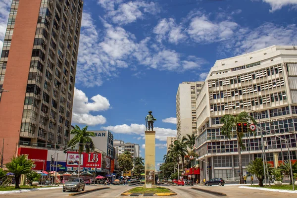 Stock image Urban landscape. Bandeirante Square in Goiania, which is located at the intersection of Goias and Anhanguera avenues - two important avenues in the city.