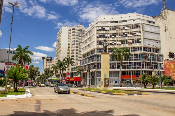 stock image Urban landscape. Bandeirante Square in Goiania, which is located at the intersection of Goias and Anhanguera avenues - two important avenues in the city.
