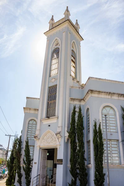 Detalhe Topo Igreja Cristã Evangélica Dia Claro Ensolarado Cidade Goiânia — Fotografia de Stock