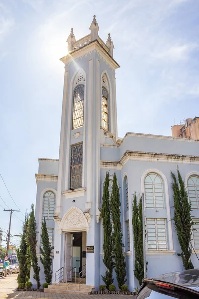 stock image Evangelical Christian Church, on a clear day, with the sun shining, in the city of Goiania.