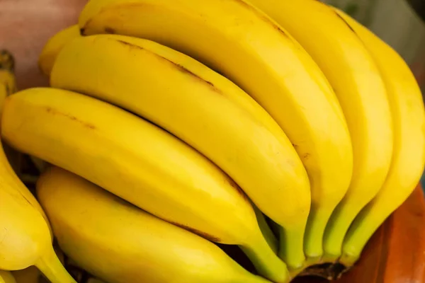 Détail Perdre Certaines Bananes Dans Bol Fruits — Photo