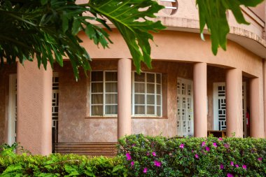 Goiania 'daki Pedro Ludovico Müzesi' nin sanat deco mimarisinin ayrıntıları. Goiania 'nın kurucusunun eski evi..