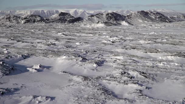 Winter Arctic Landscape Icelandic Mountains — Stock Video