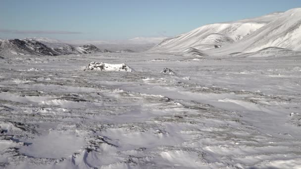 Paesaggio Artico Invernale Islanda Terreno Montagna — Video Stock