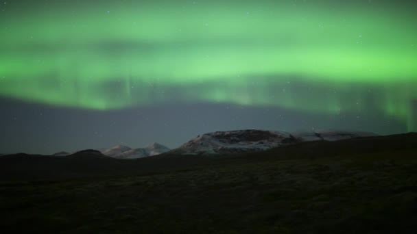 Aurora Borealis Landschappen Ijsland — Stockvideo