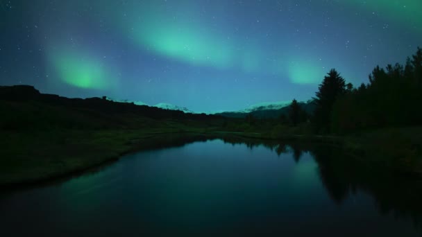 Aurora Borealis Landscapes Iceland — 图库视频影像