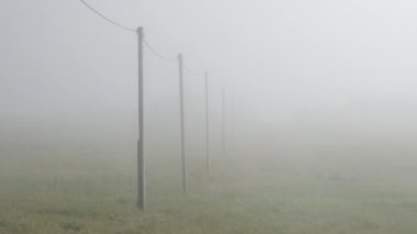 Thick fog landscapes near Reykjavik Iceland