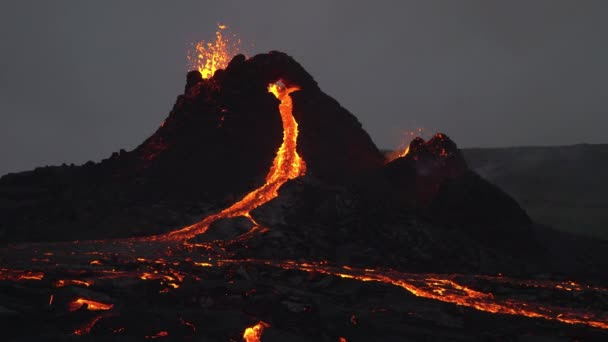 Vulkanudbrud Geldingadal Island 2021 – Stock-video