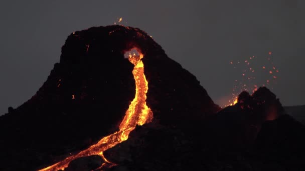 Geldingadal Zlanda 2021 Volkanik Patlama — Stok video