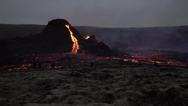 Volcanic Eruption Geldingadal Iceland 2021 — Wideo stockowe