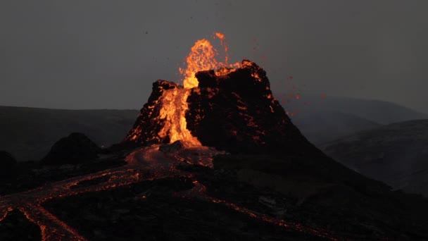 Vulkanausbruch Waldingadal Island 2021 — Stockvideo