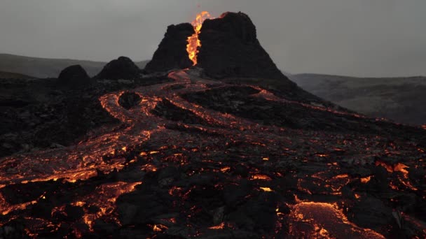 Volcanic Eruption Geldingadal Iceland 2021 — Stock videók