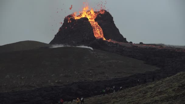 2021年冰岛Geldingadal火山爆发 — 图库视频影像