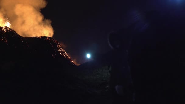 Volcanic Eruption Geldingadal Iceland 2021 — 图库视频影像
