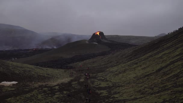 Volcanic Eruption Geldingadal Iceland 2021 — стоковое видео