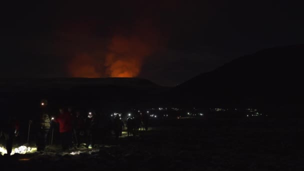 Извержение Вулкана Гельдингадале — стоковое видео