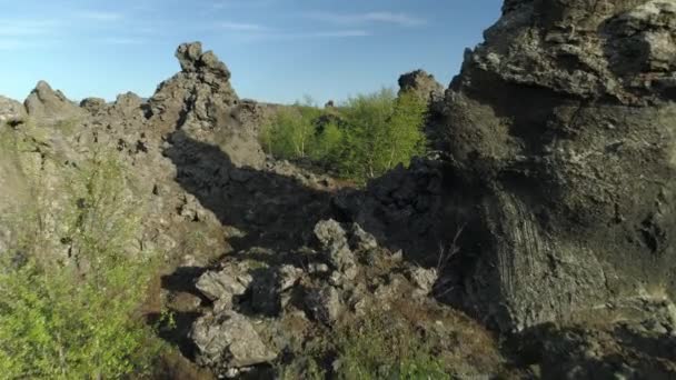 Aerial Footage Dimmu Borgir Myvatn Iceland — Stock video
