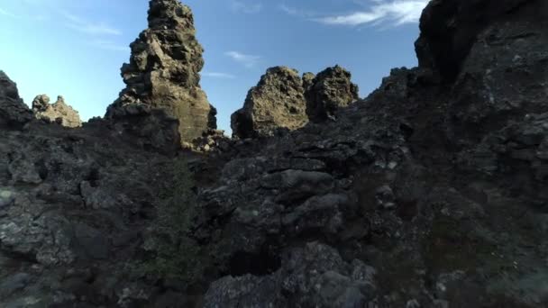 Aerial Footage Hverir Geothermal Area Myvatn Iceland — Vídeo de stock