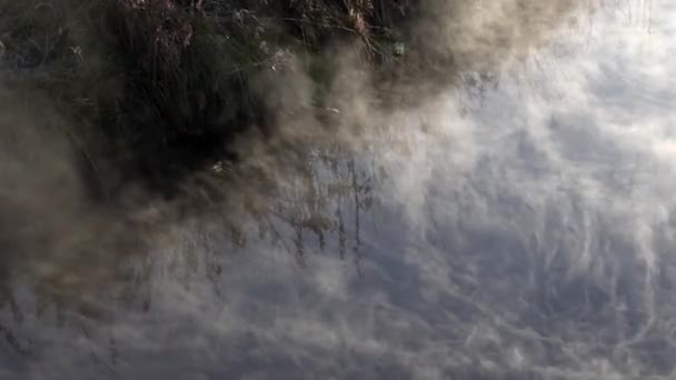 Abstracte Stoompatronen Kalm Water Ijsland Wetlands — Stockvideo