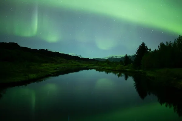 Aurora Borealis Landapes Iceland — стокове фото