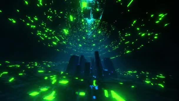Ficção Científica Animação Alienígena Distopia Sem Costura Loop — Vídeo de Stock